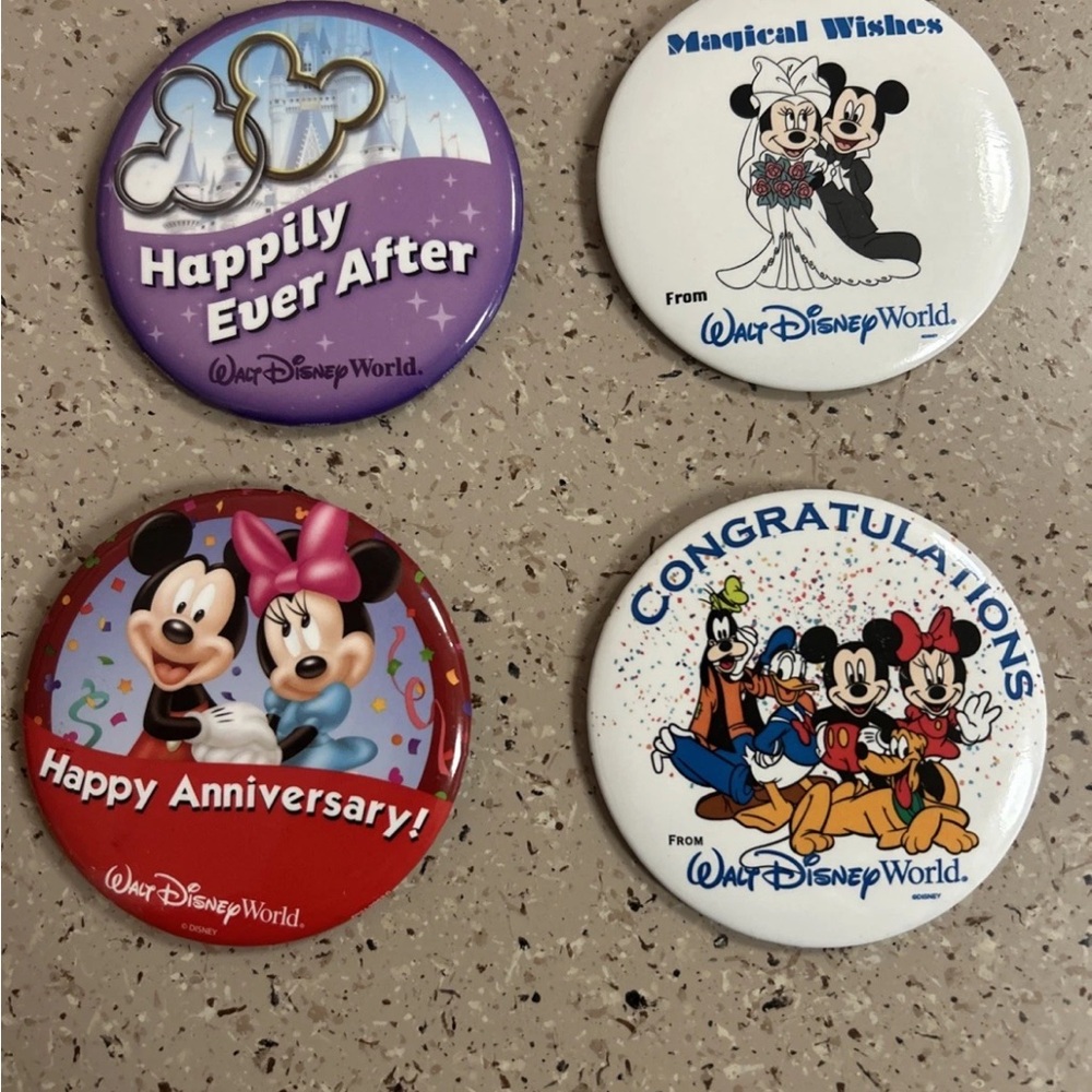 Disney Celebration Button Set - Purple, White, Red, Blue